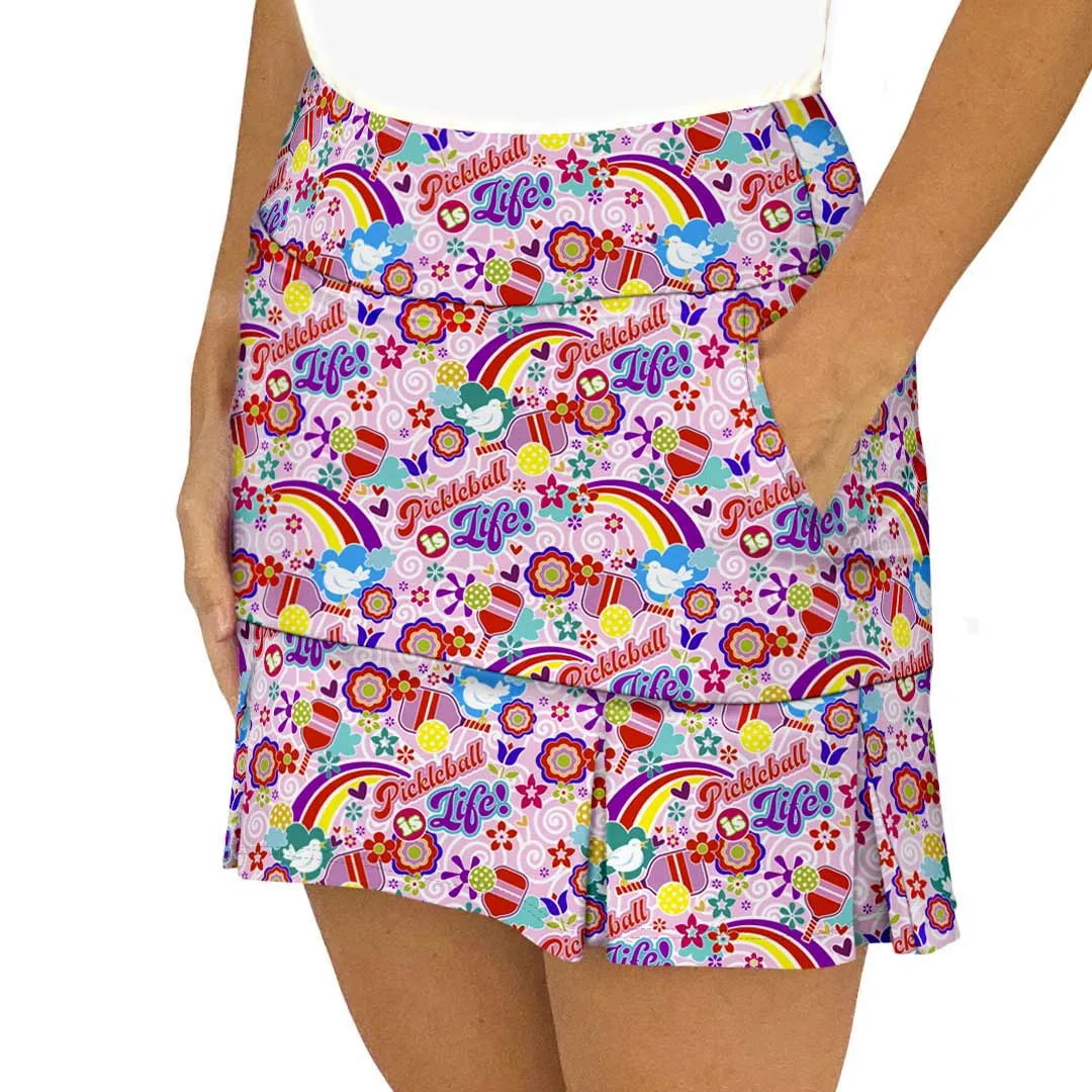 Scottsdale Pleated Skort in Pickleball Is Life Pink