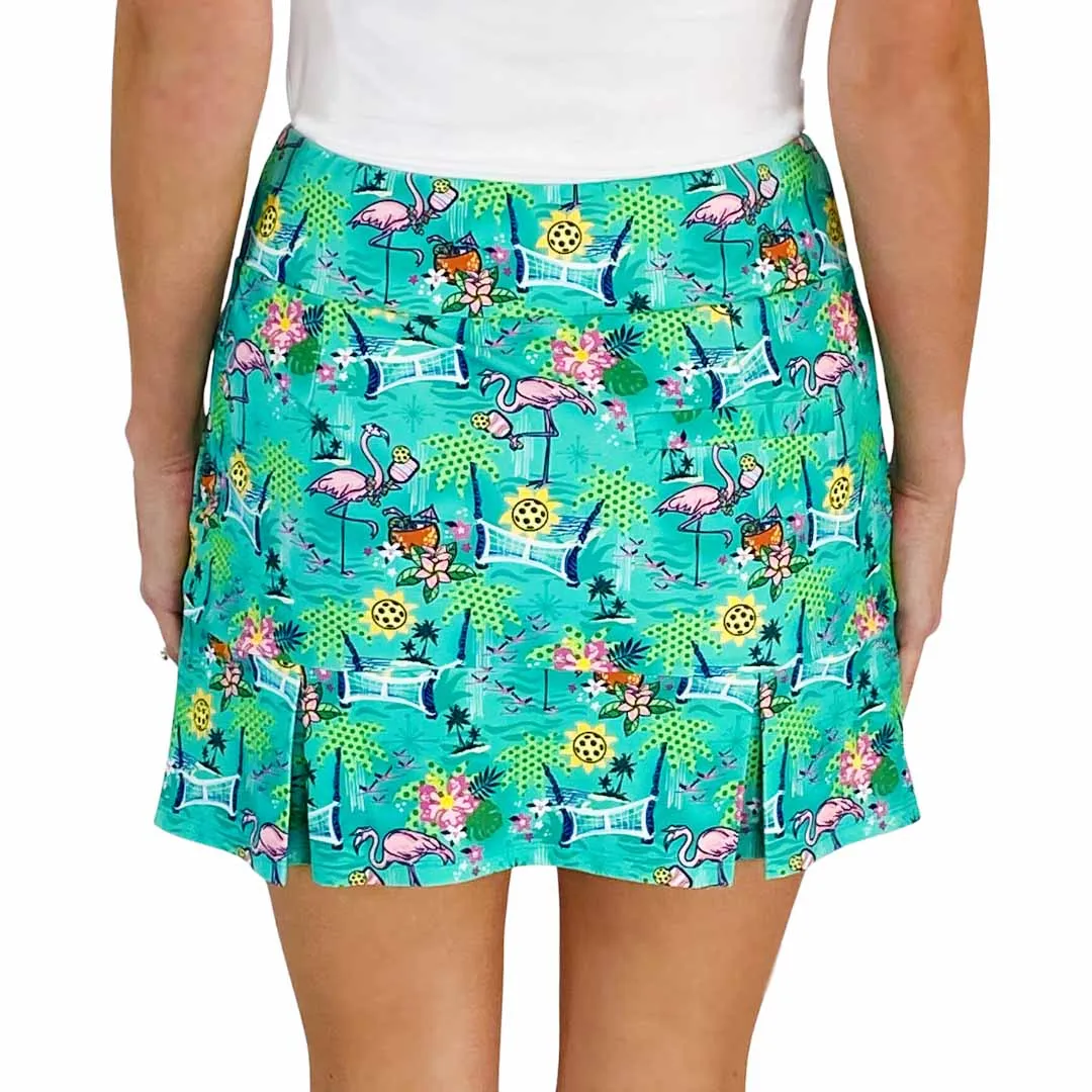 Scottsdale Pleated Skort in Pickleball Paradise Aqua Tides