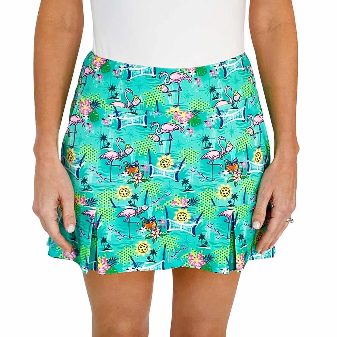 Scottsdale Pleated Skort in Pickleball Paradise Aqua Tides
