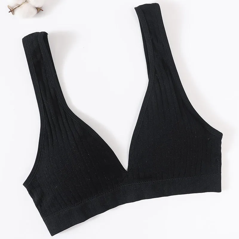 Seamless Sports Bras for Women - Plunge, Deep V, Sexy Backless Bralette Underwear