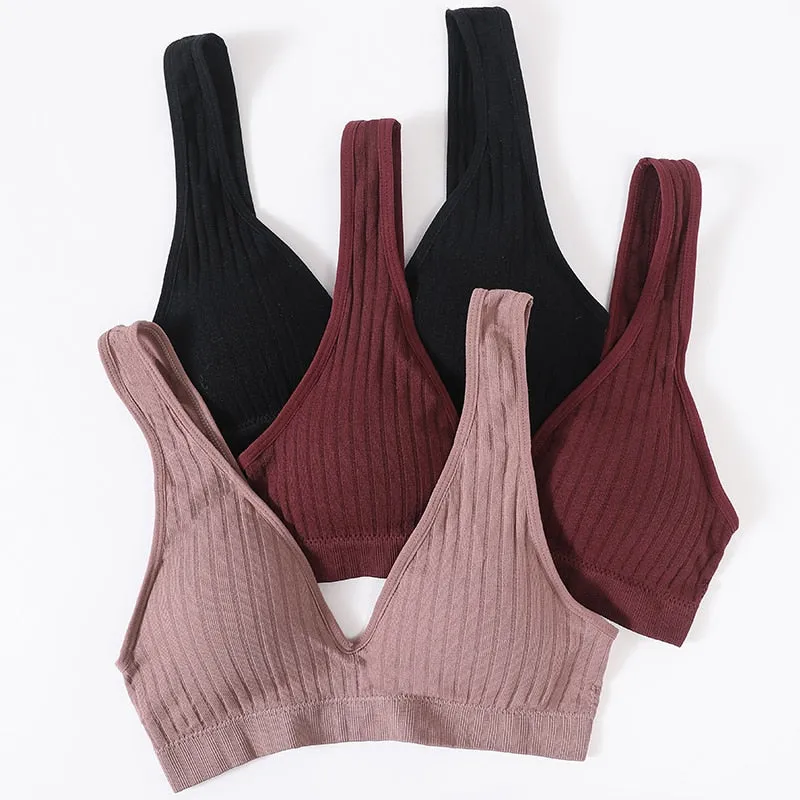 Seamless Sports Bras for Women - Plunge, Deep V, Sexy Backless Bralette Underwear