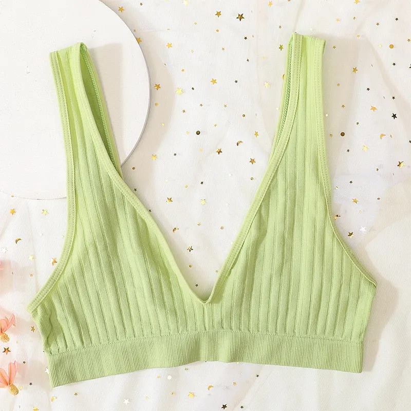 Seamless Sports Bras for Women - Plunge, Deep V, Sexy Backless Bralette Underwear