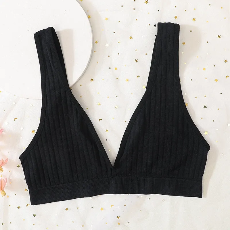 Seamless Sports Bras for Women - Plunge, Deep V, Sexy Backless Bralette Underwear