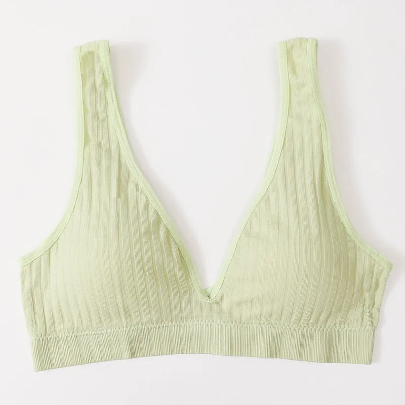 Seamless Sports Bras for Women - Plunge, Deep V, Sexy Backless Bralette Underwear
