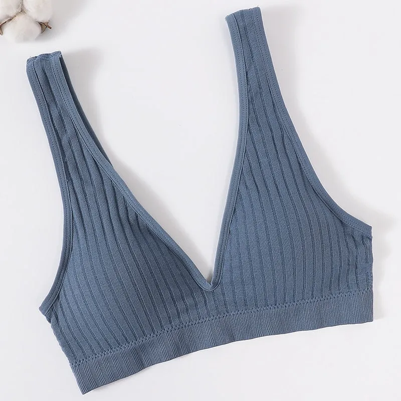 Seamless Sports Bras for Women - Plunge, Deep V, Sexy Backless Bralette Underwear