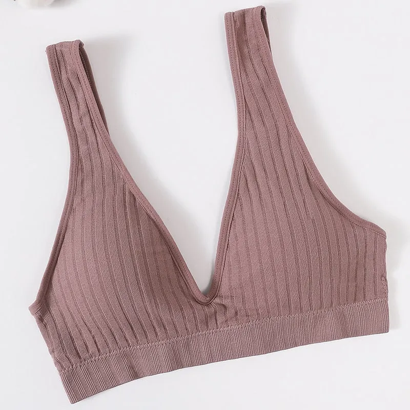 Seamless Sports Bras for Women - Plunge, Deep V, Sexy Backless Bralette Underwear