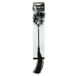 Sex and Mischief Black Whip and Tickler – Sensual Feather and Rubber Play