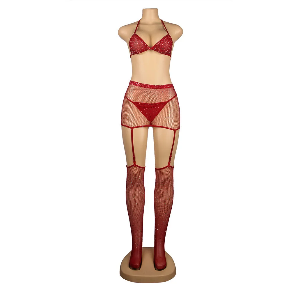 Sexy Diamond Fishnet Bodystocking Egypt with Gloves
