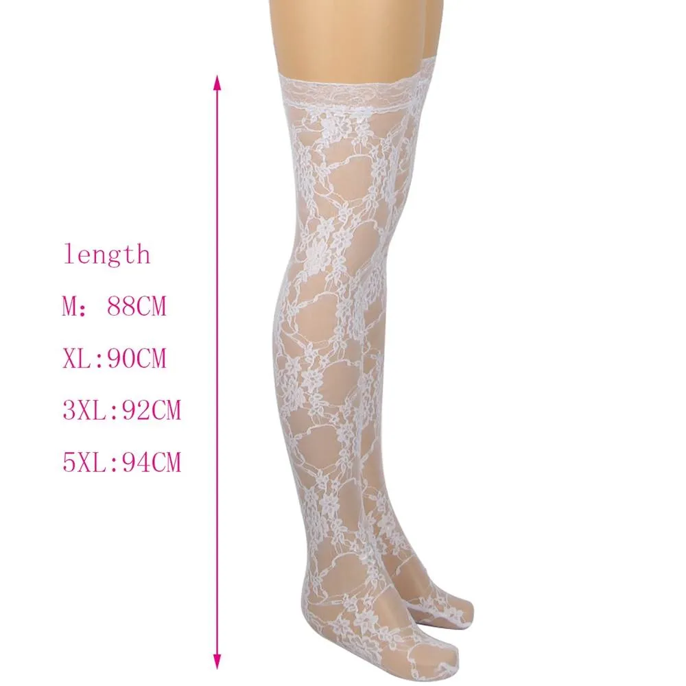 Sexy Egypt Lace Sleeveless See-Through Backless Deep V-Neck Bodysuit With Stocking