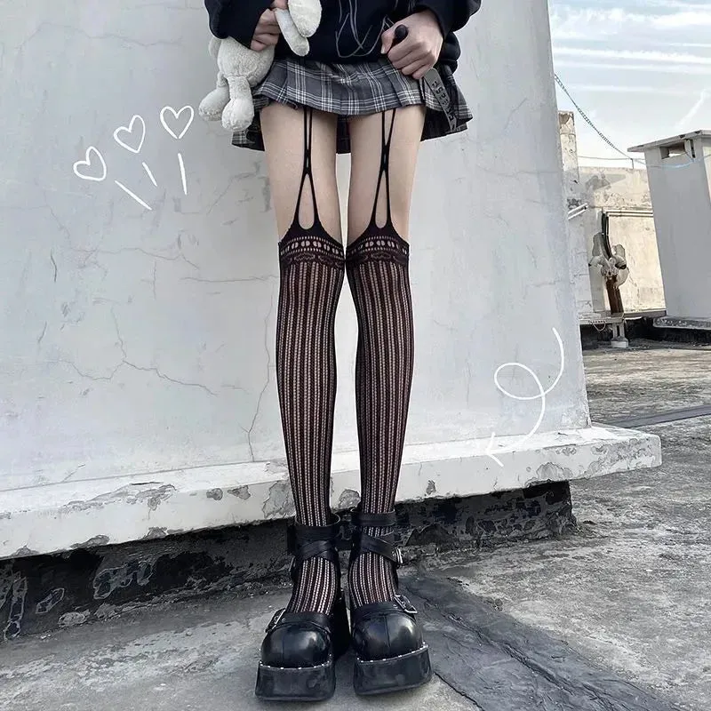 Sexy Fishnet Stockings with Garters Hosiery