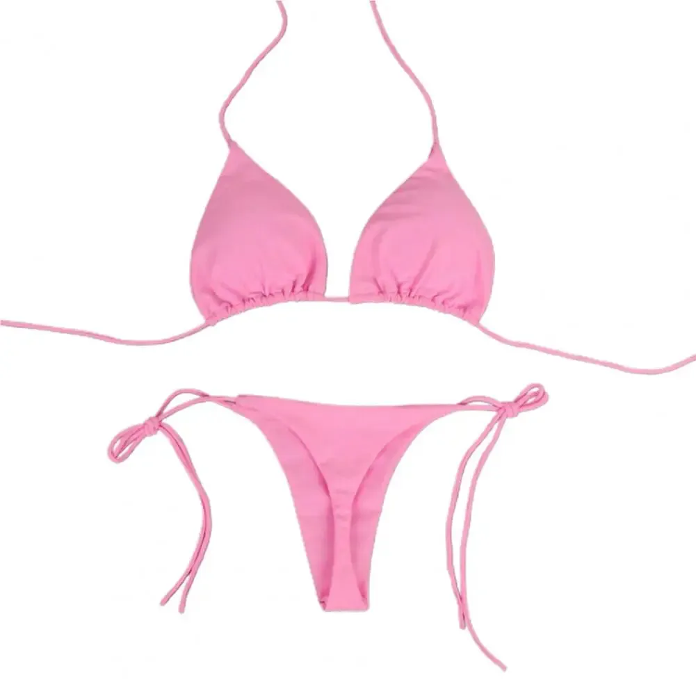 Sexy Halter Neck Thong Bikini Set
