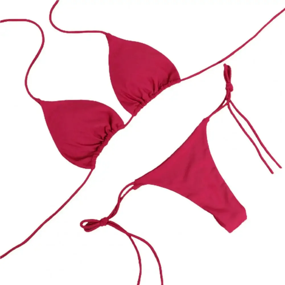 Sexy Halter Neck Thong Bikini Set