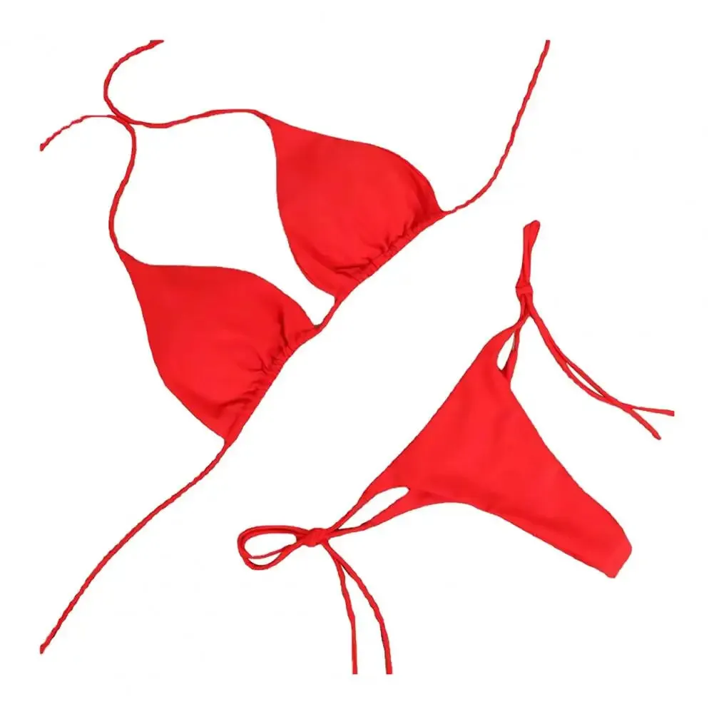 Sexy Halter Neck Thong Bikini Set