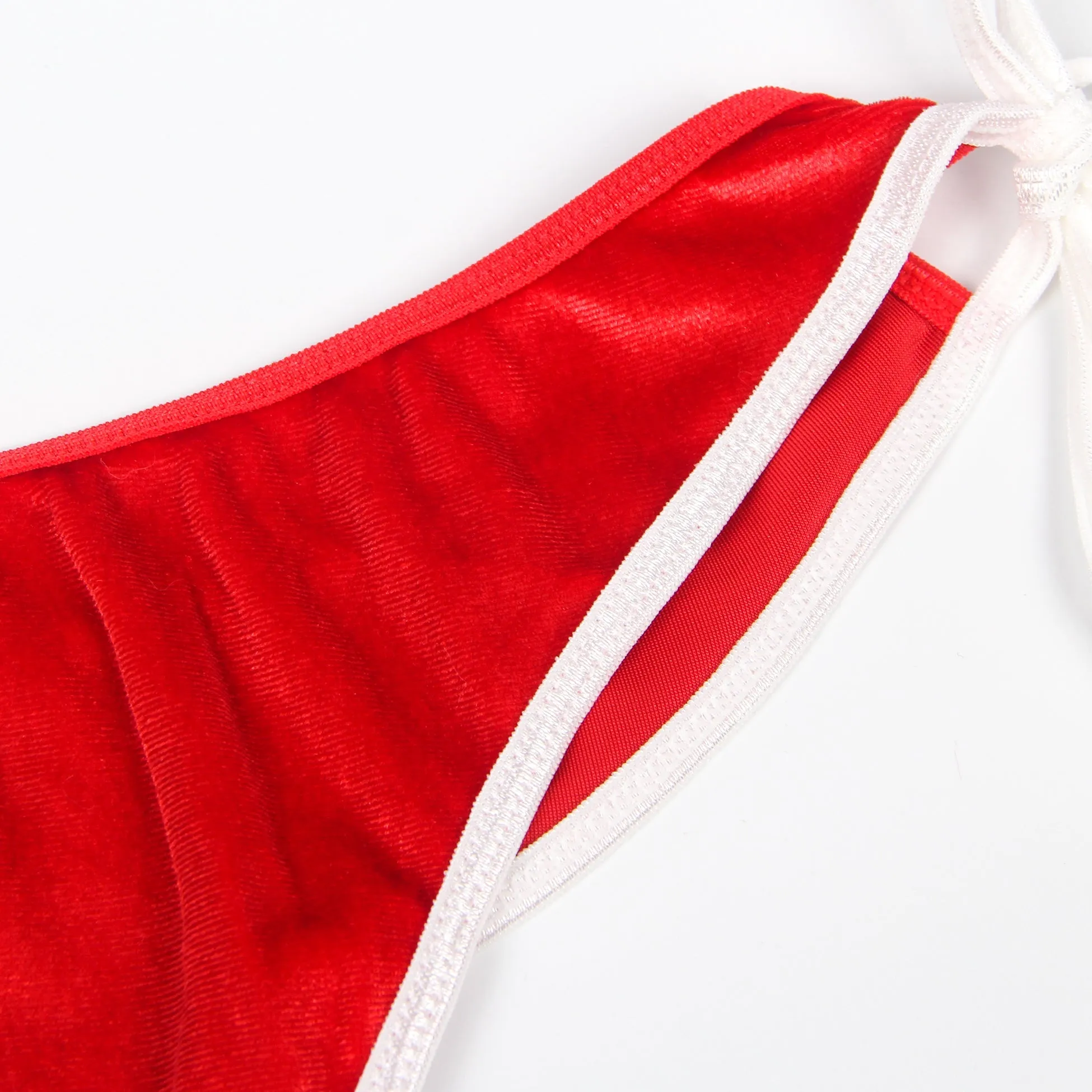 Sexy Red Christmas Egypt Plush Bra Set
