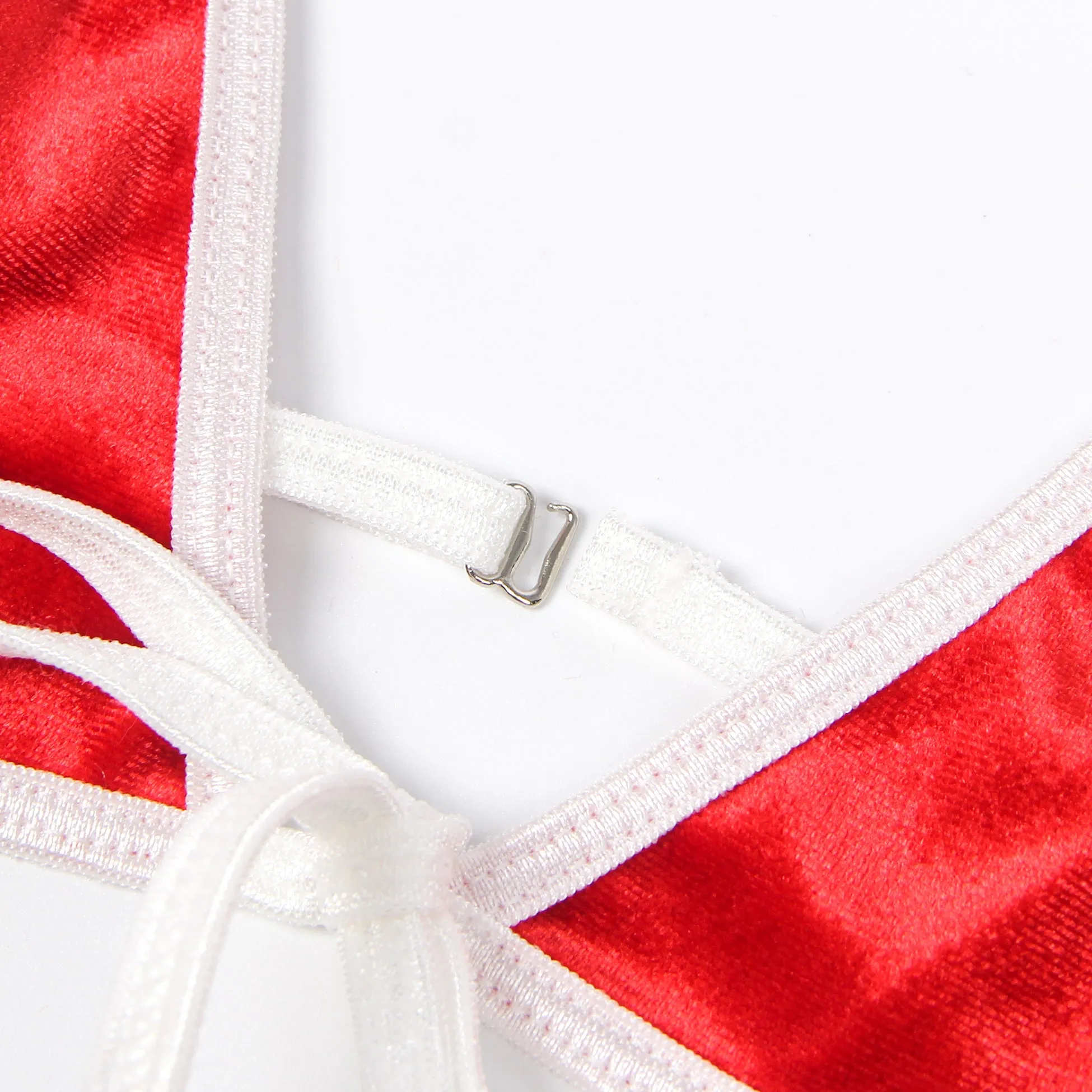 Sexy Red Christmas Egypt Plush Bra Set