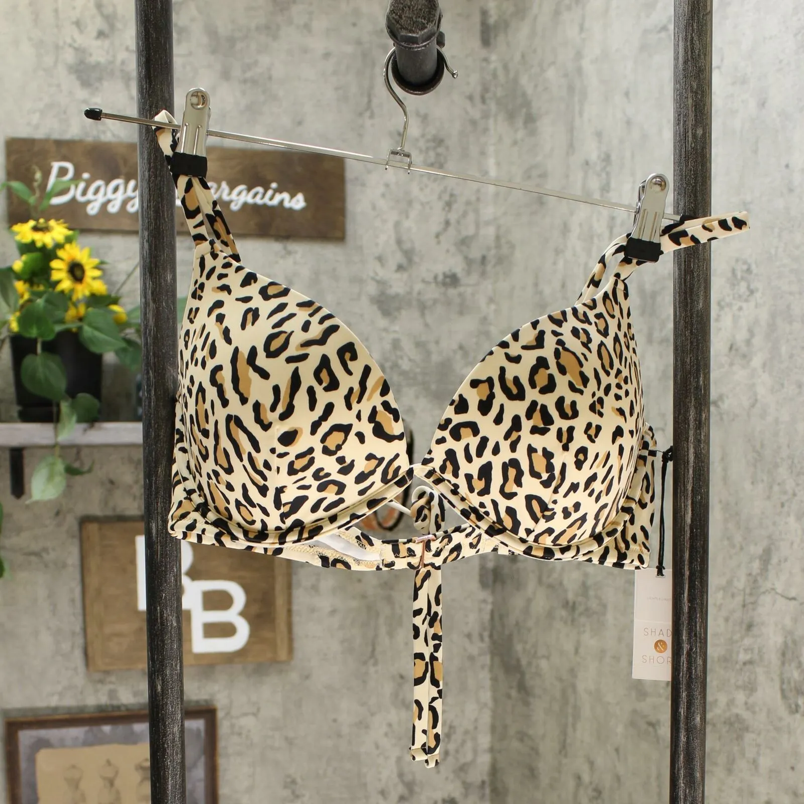Shade & Shore Women's Leopard Lightly Lined Bikini Top