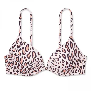Shade & Shore Women's Leopard Lightly Lined Bikini Top