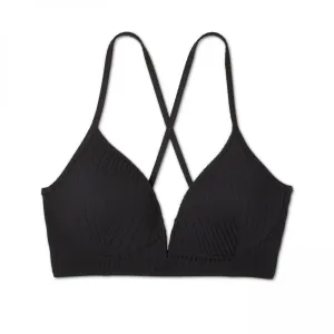 Shade & Shore Women's Lightly Lined V-Wire Ribbed Bikini Top