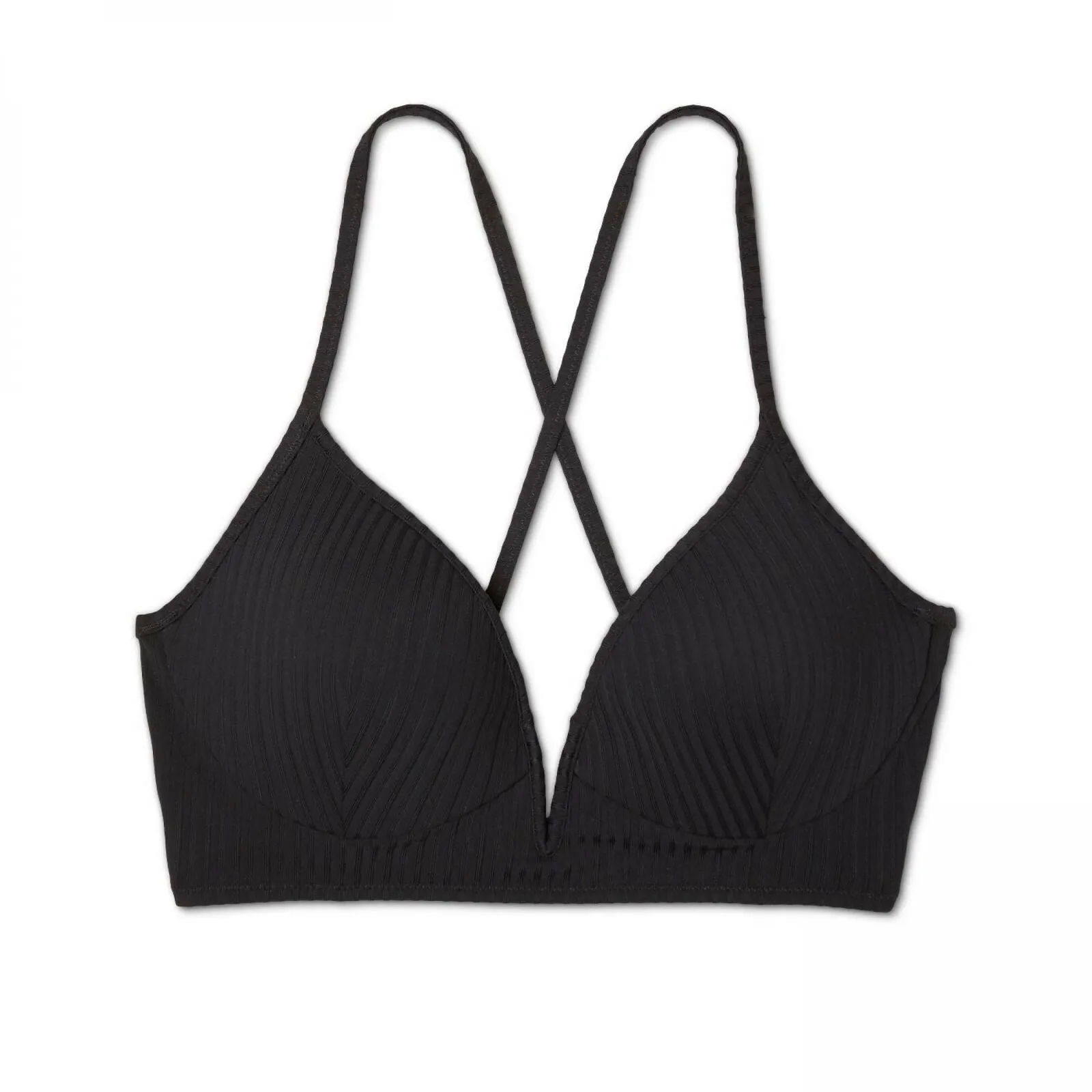 Shade & Shore Women's Lightly Lined V-Wire Ribbed Bikini Top