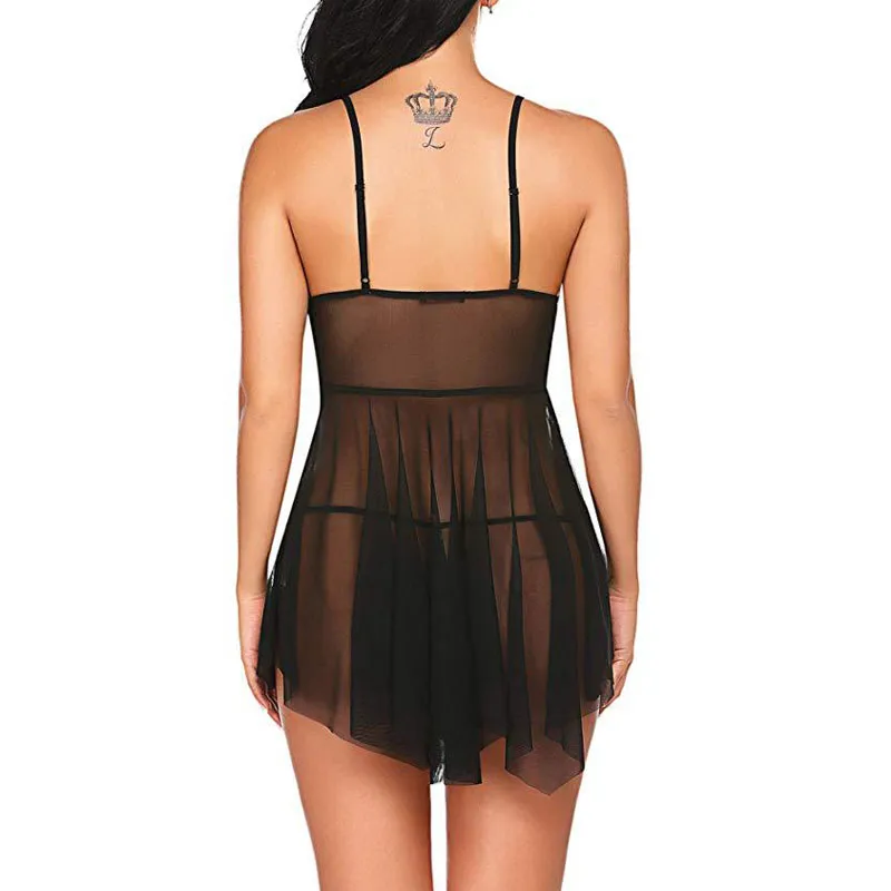 Sheer Mesh See Through Babydoll Lingerie