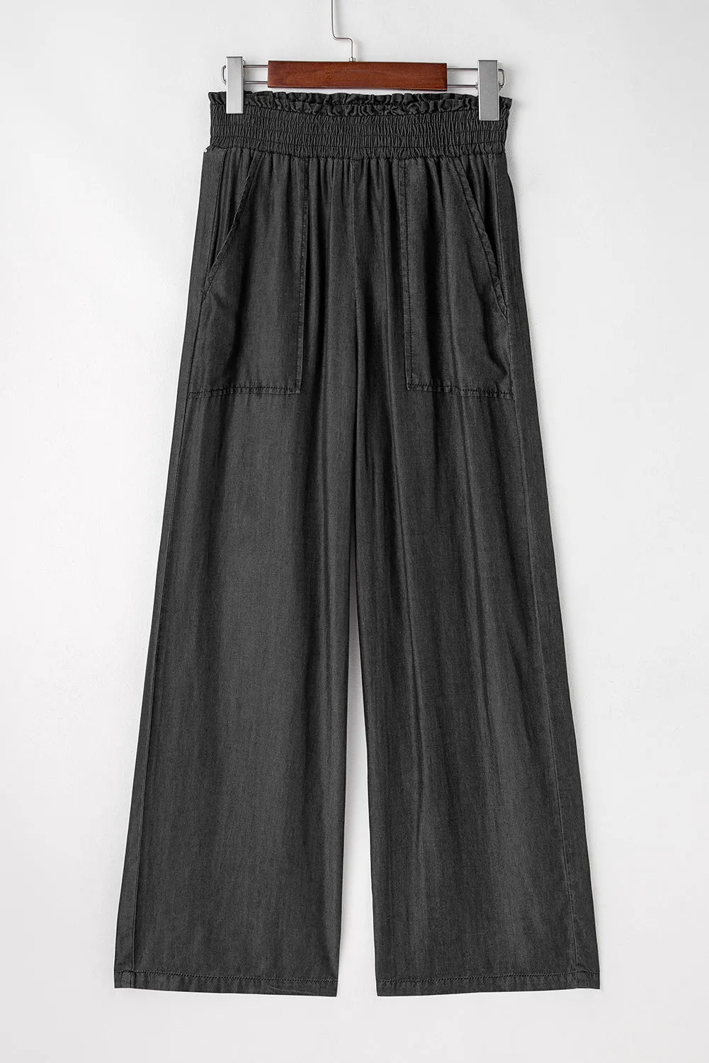 Side Pockets High Waist Wide Leg Lightweight Jeans