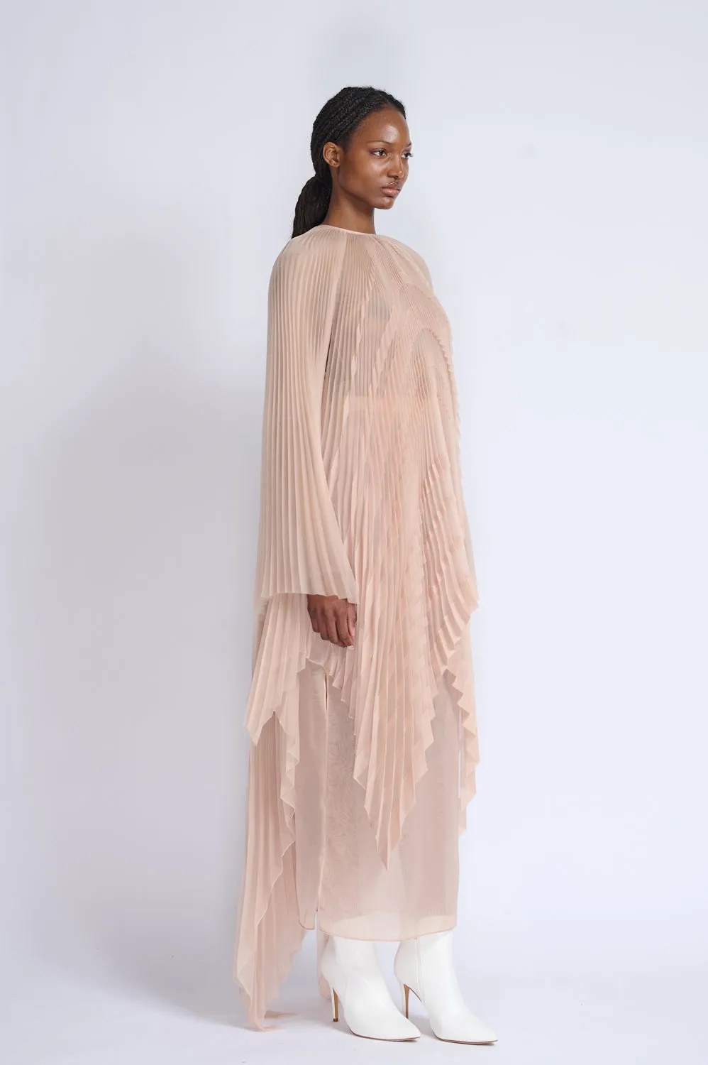 Skin Organza Plisse Tunic Top