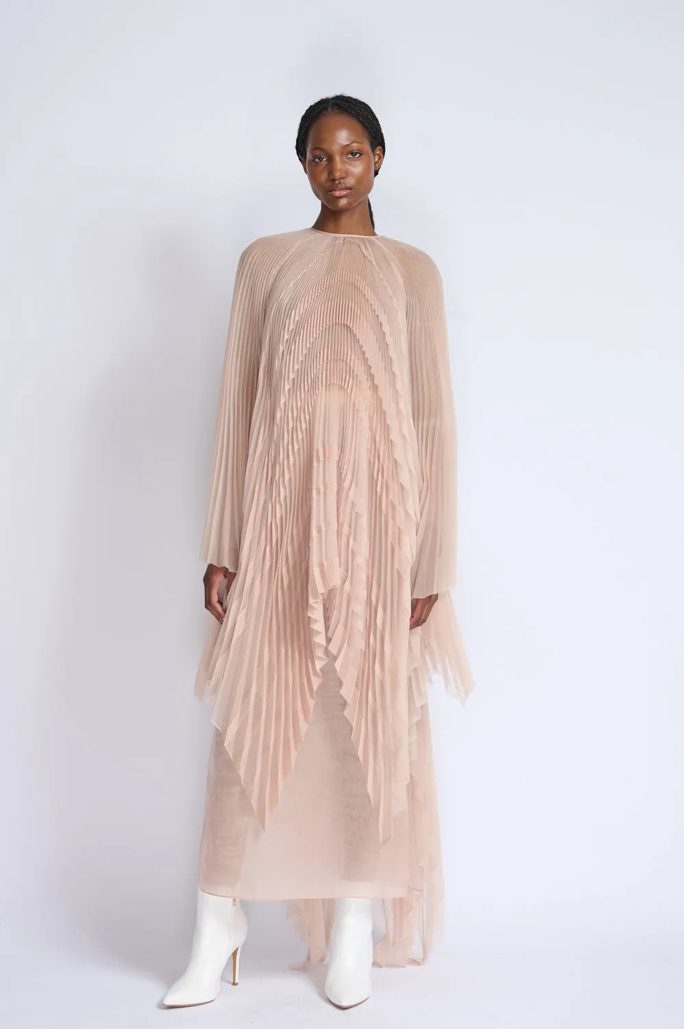 Skin Organza Plisse Tunic Top