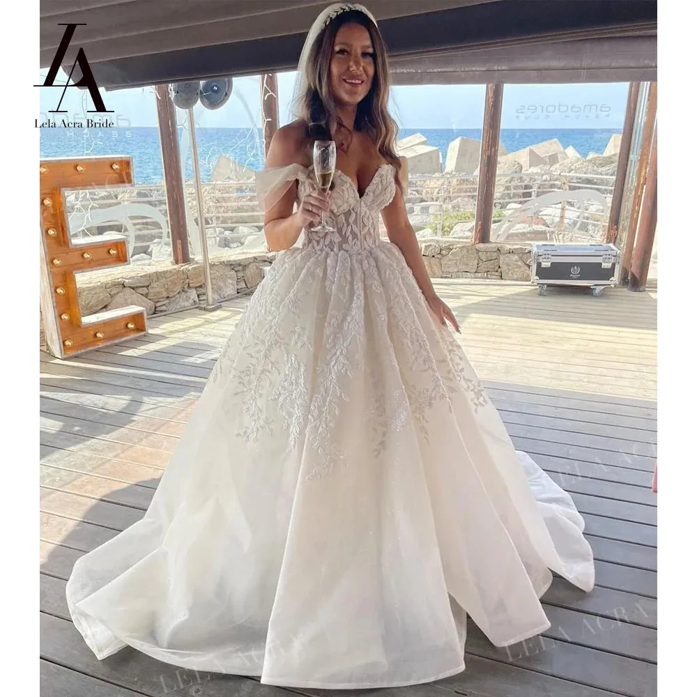 Sleeveless Wedding Dress Off the Shoulder Ball Gown