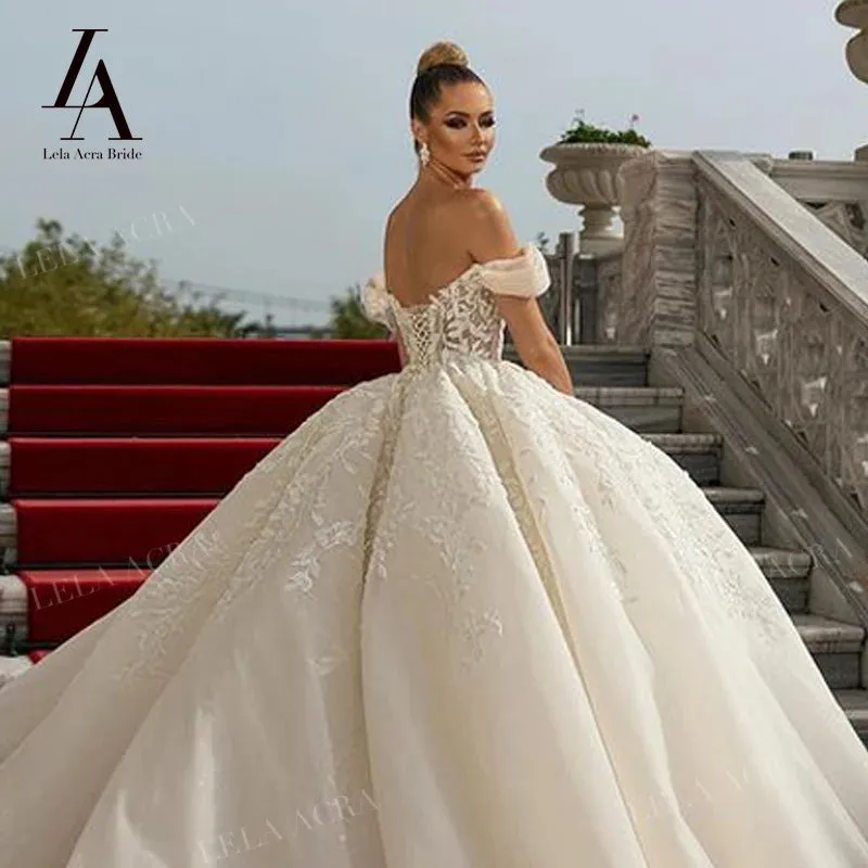 Sleeveless Wedding Dress Off the Shoulder Ball Gown