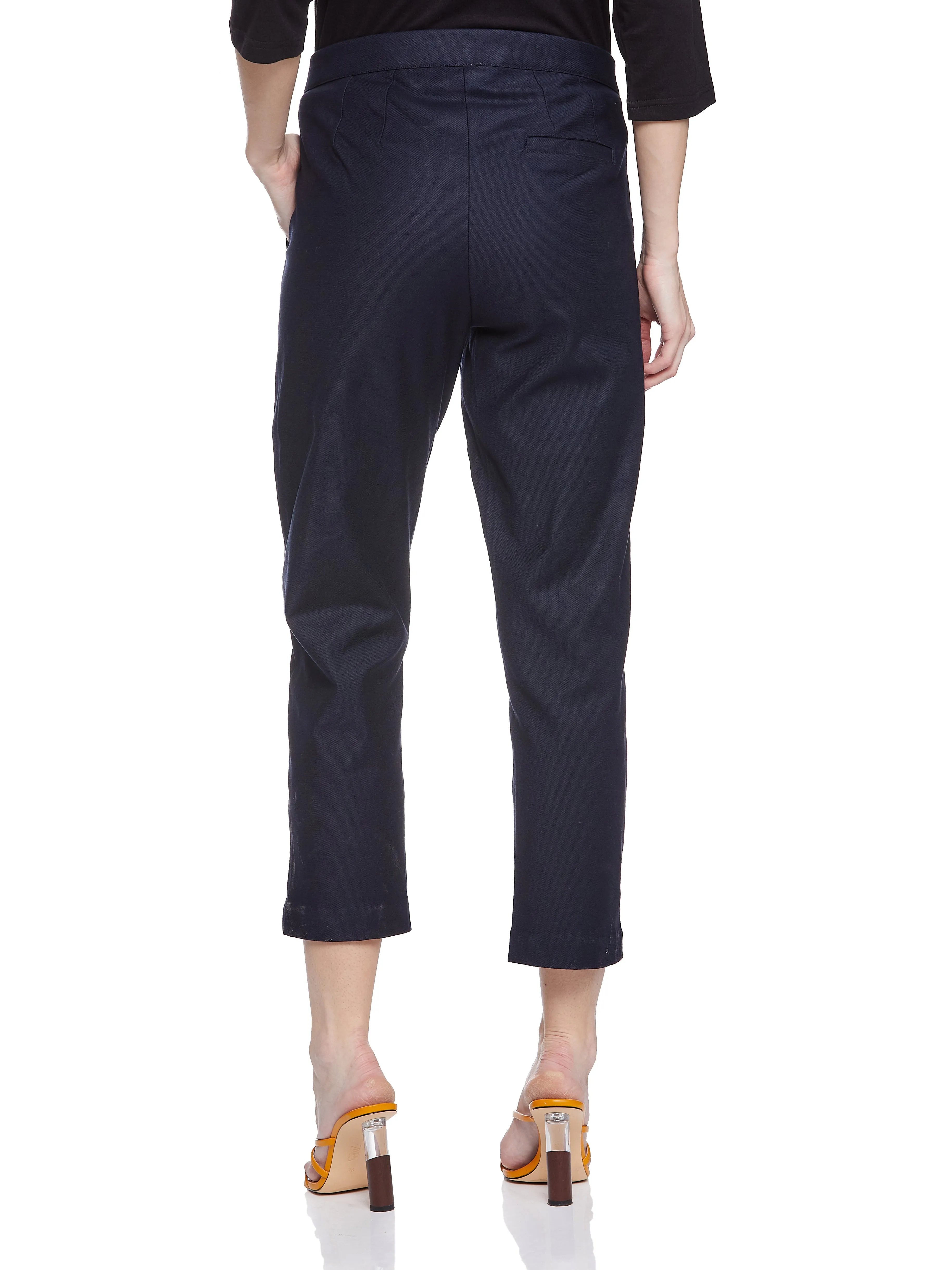 SLIM CROPPED PANT  (NAVY)