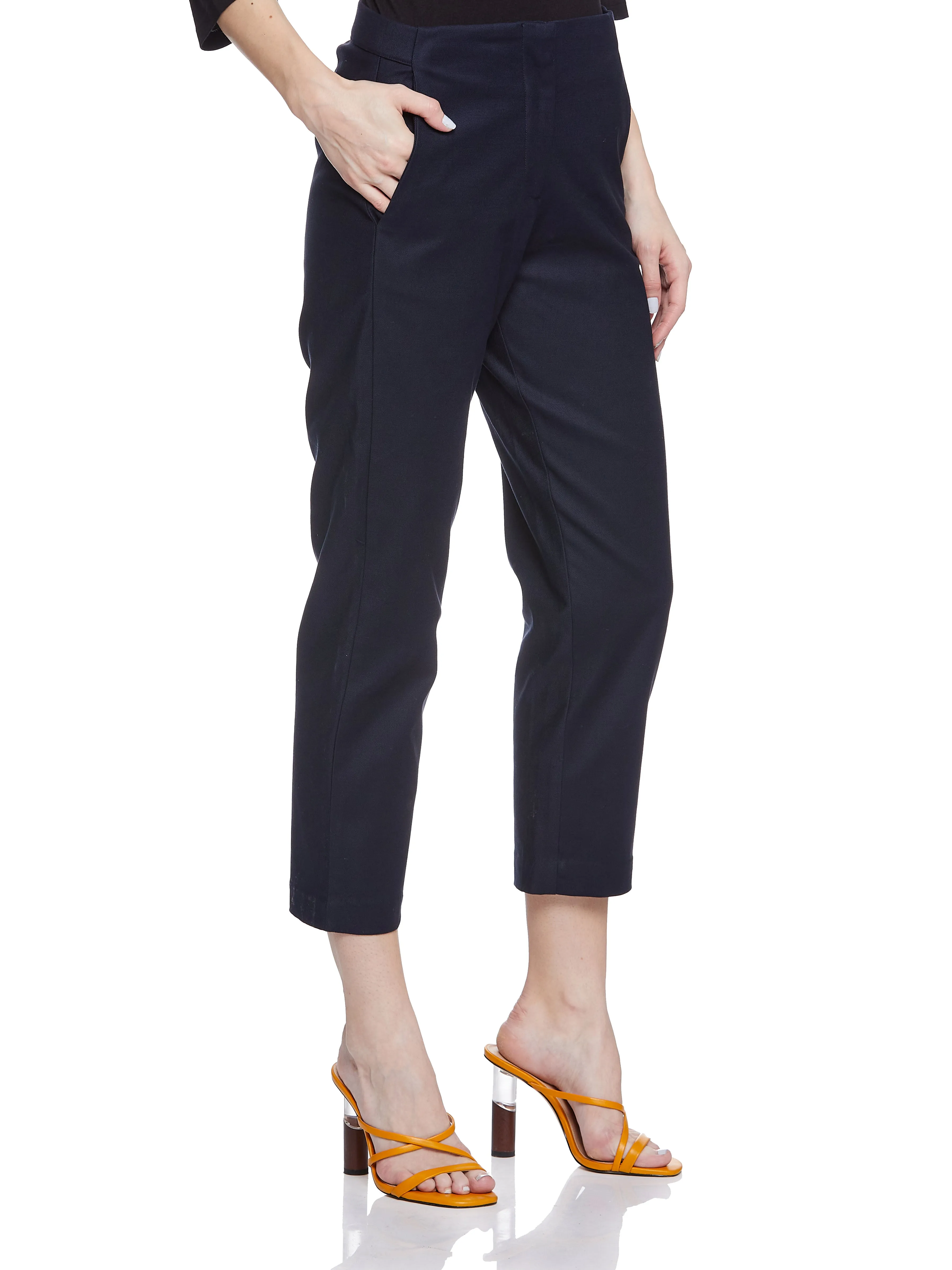 SLIM CROPPED PANT  (NAVY)