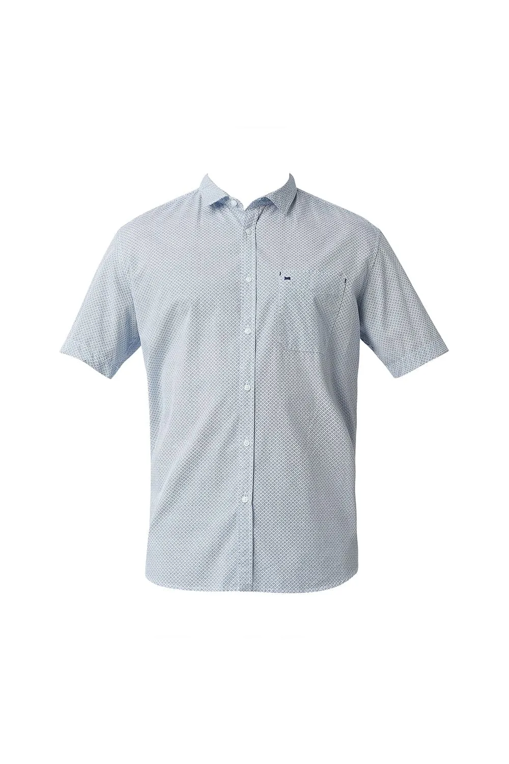 Slim Fit Poplin Printed Halfsleeves Shirt