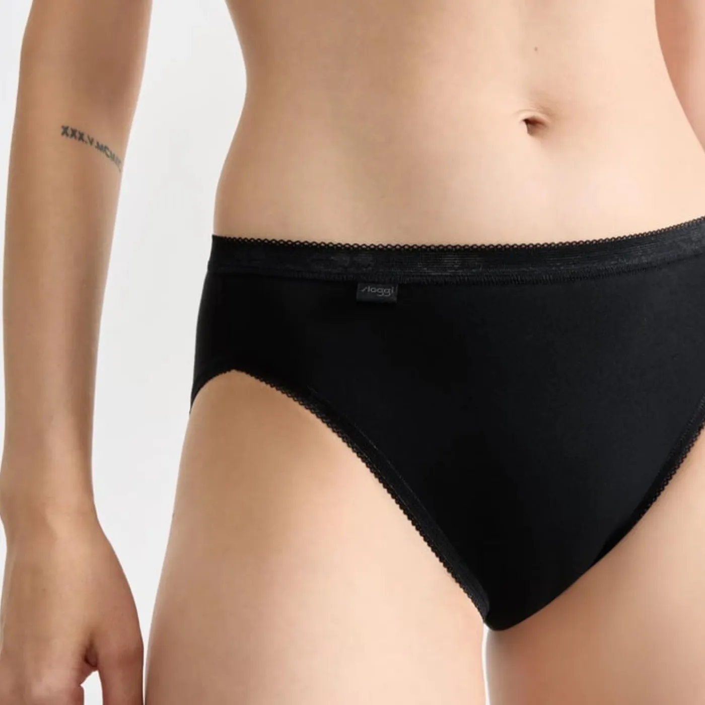 Sloggi Basic  High Leg Tai Brief 4 Pack | Black