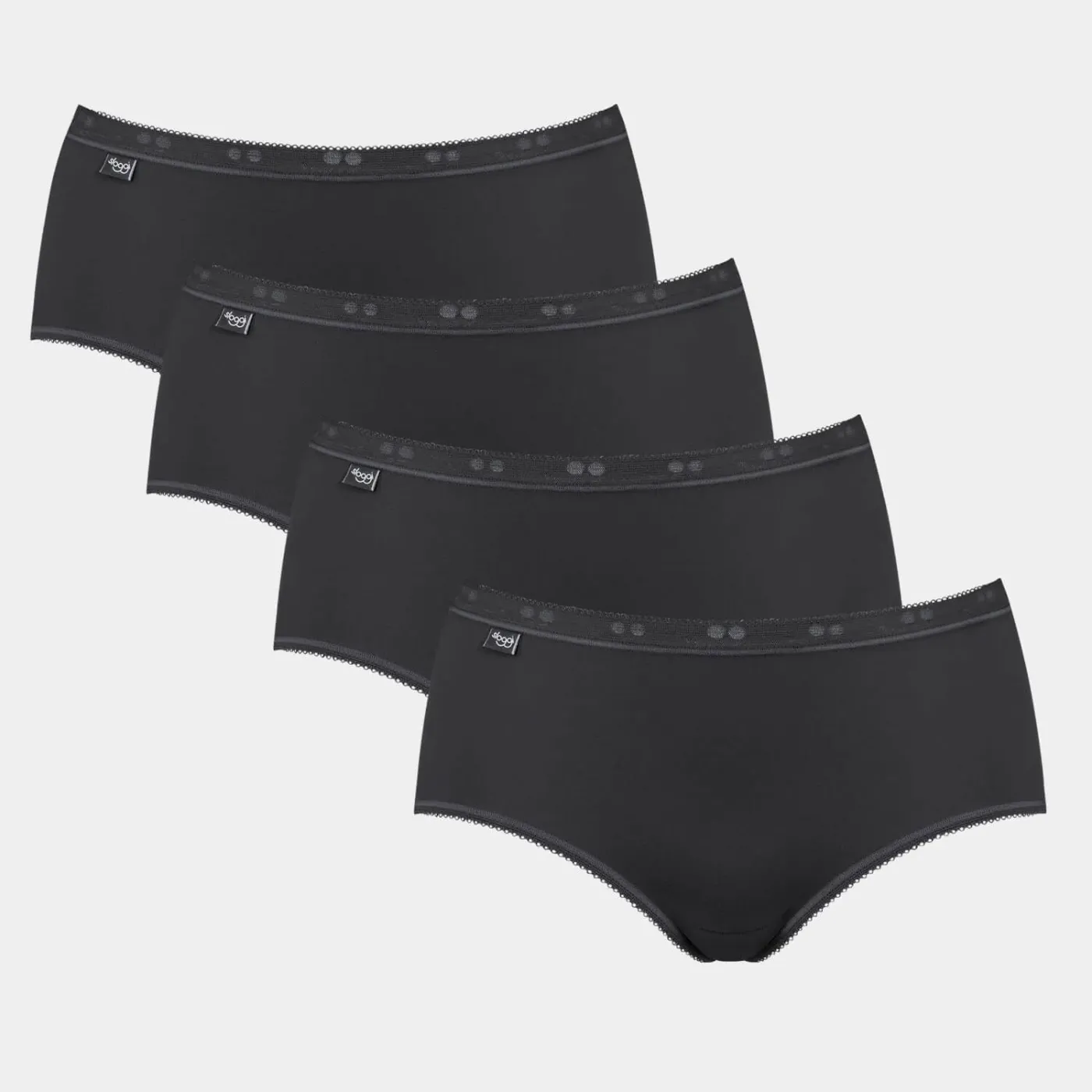 Sloggi Basic  Midi Brief 4 Pack | Black