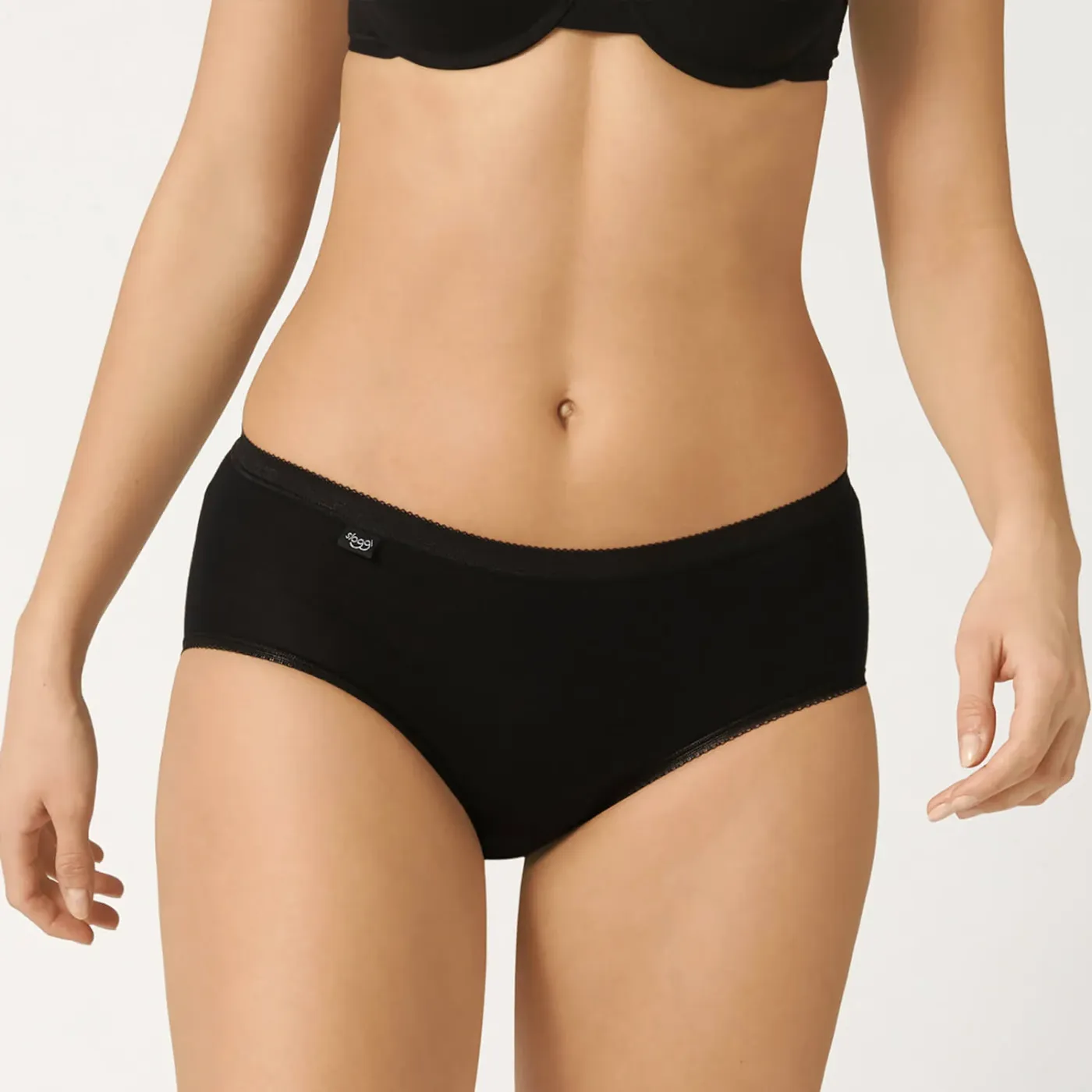 Sloggi Basic  Midi Brief 4 Pack | Black