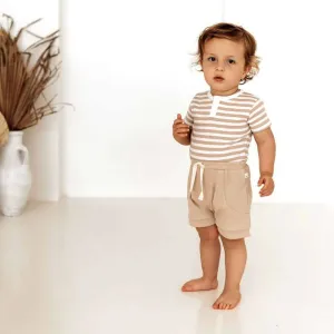 Snuggle Hunny Ribbed Organic Shorts - Pebble