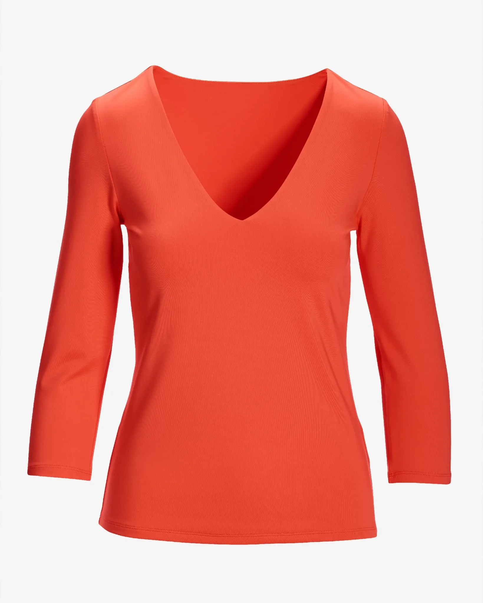 So Modern Three Quarter Sleeve Top Flame Scarlet