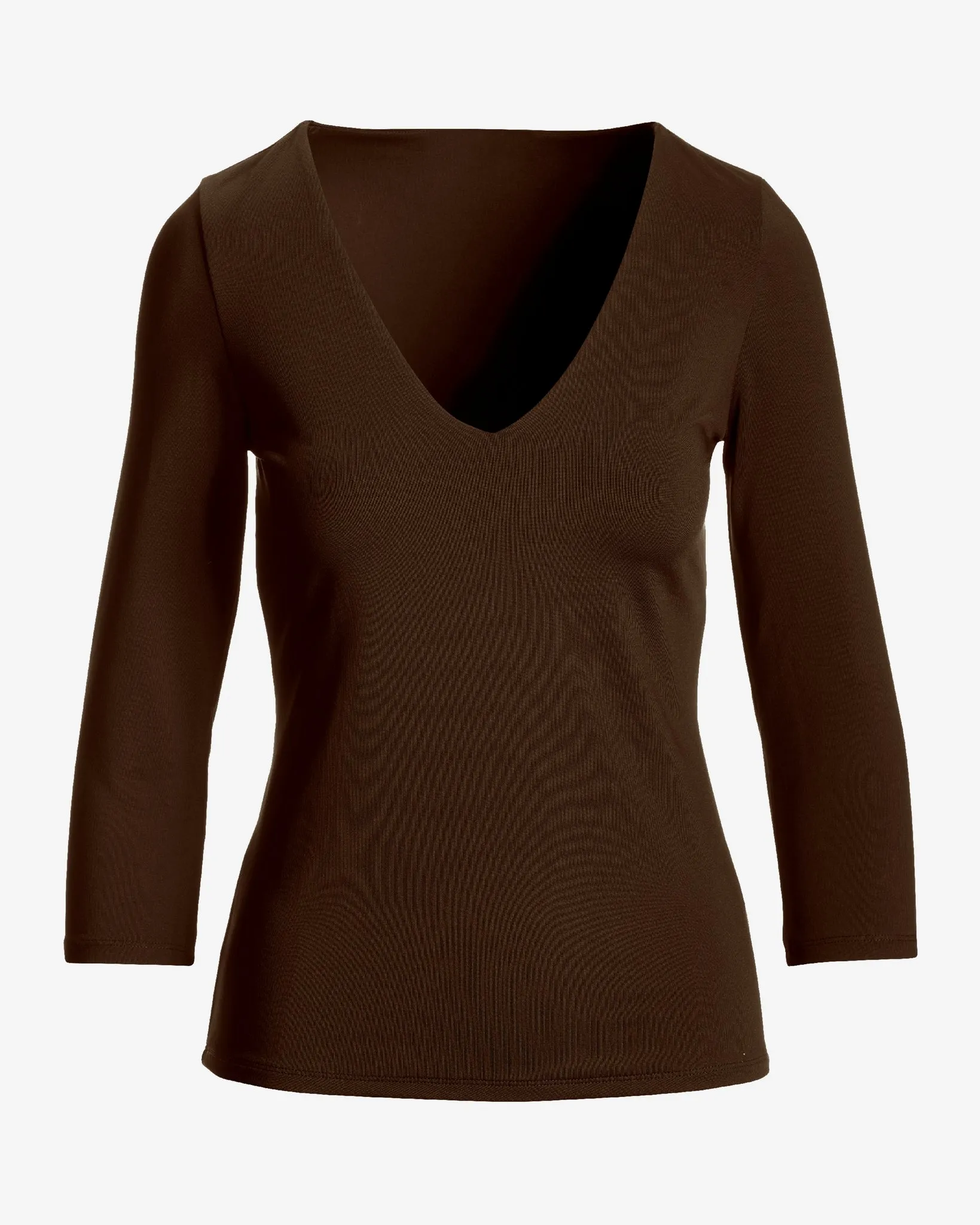 So Modern Three Quarter Sleeve Top Safari Brown