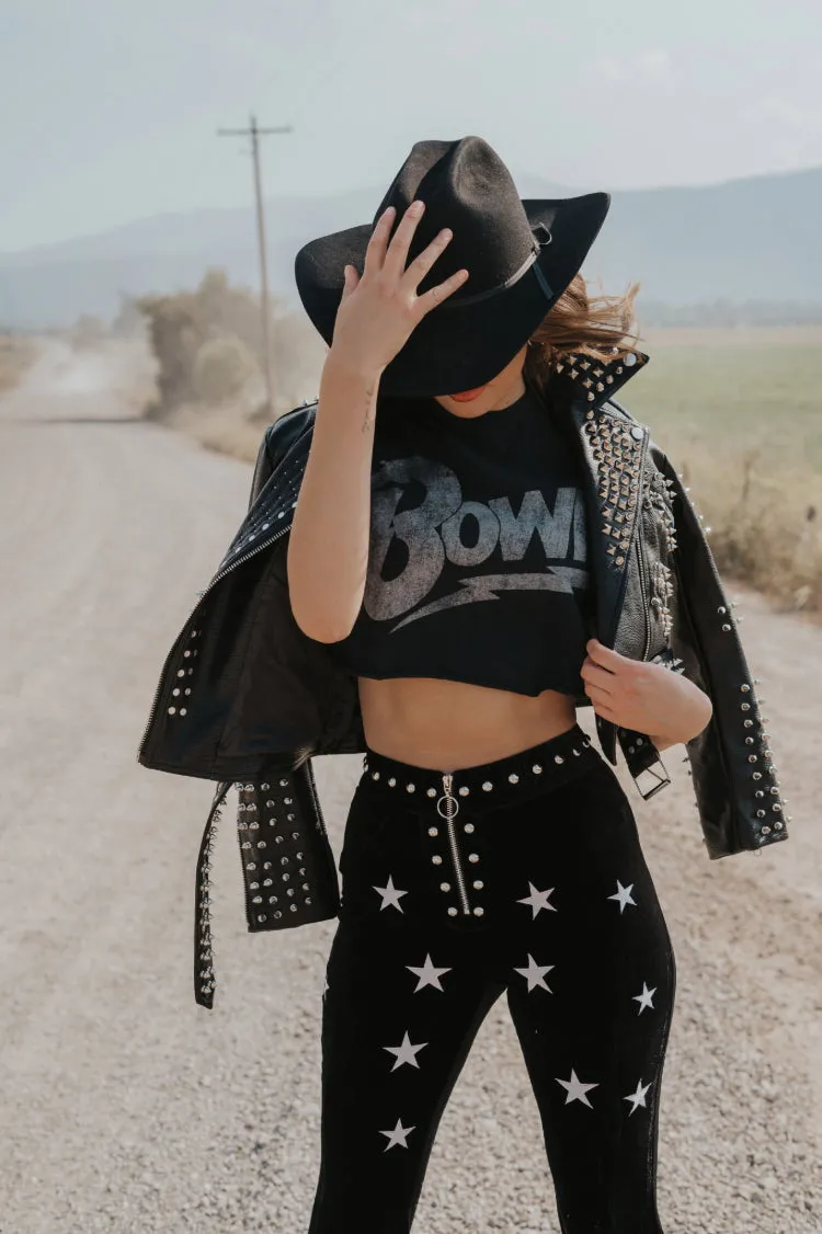 Star Studded Velvet Bell Bottoms