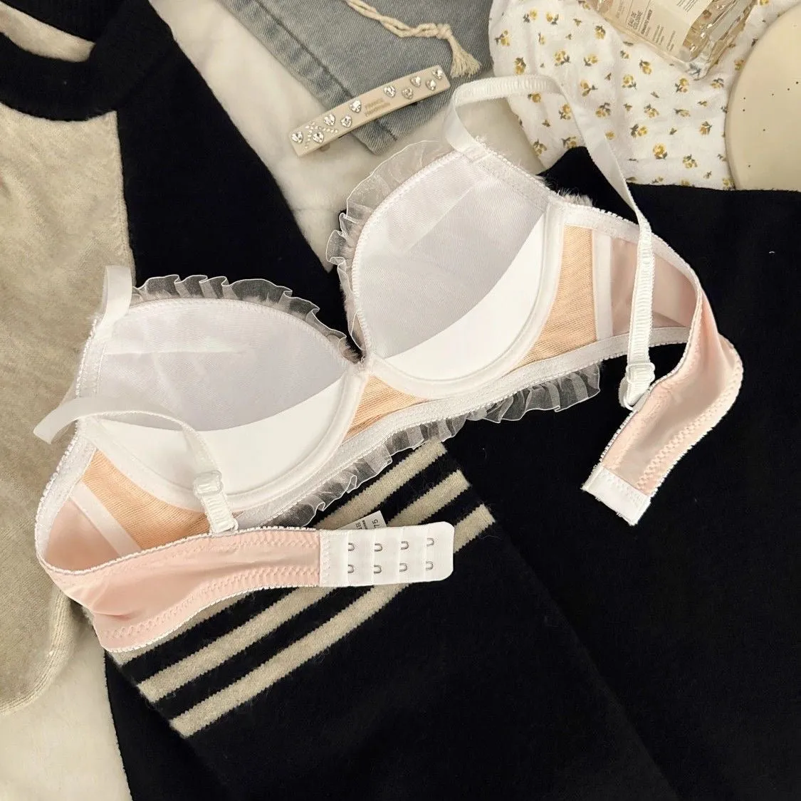 Strawberry Avocado Fur Lingerie Set For Women