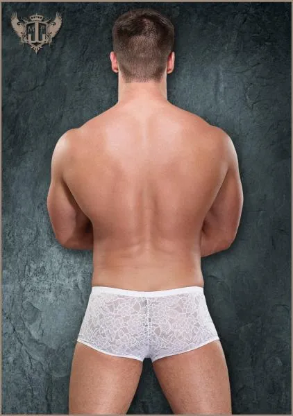 Stretch Lace Mini Short - White -