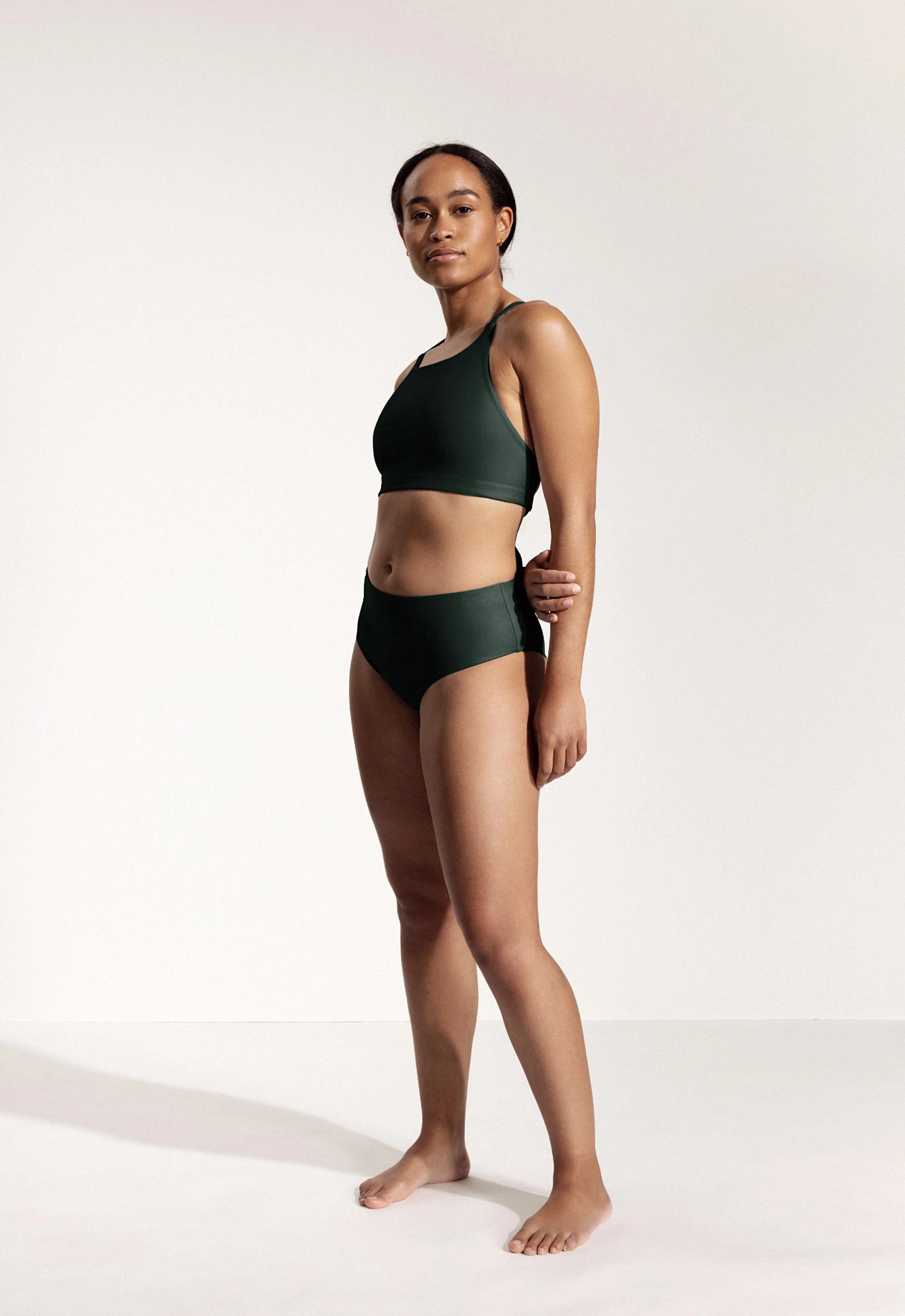 Surf Bikini Bottom "Fugu" in night green