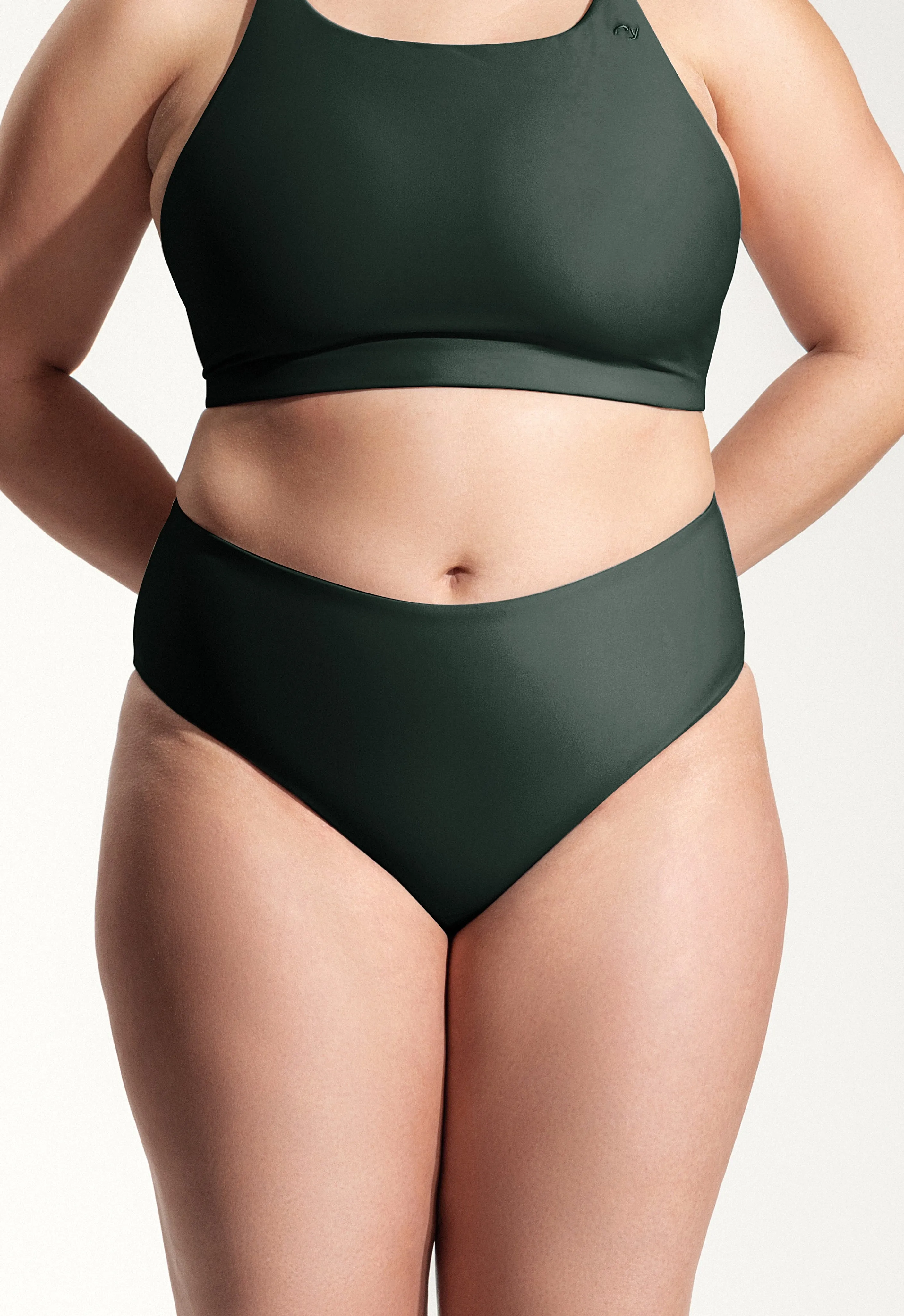 Surf Bikini Bottom "Fugu" in night green