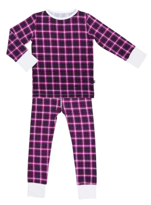 Sweet Bamboo Cranberry Plaid 2pc Pajama Set
