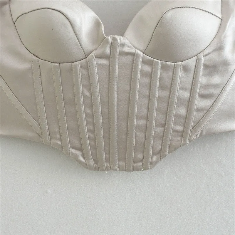 Sweet Satin Corset-style Top