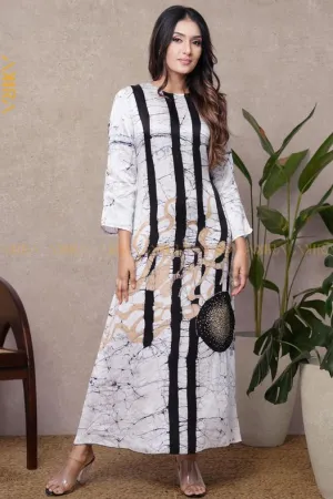 Tatiana Silk Designer Batik Dress | Kaftan, Bohemian Dress, Floral Dress, Boho Maxi Dress