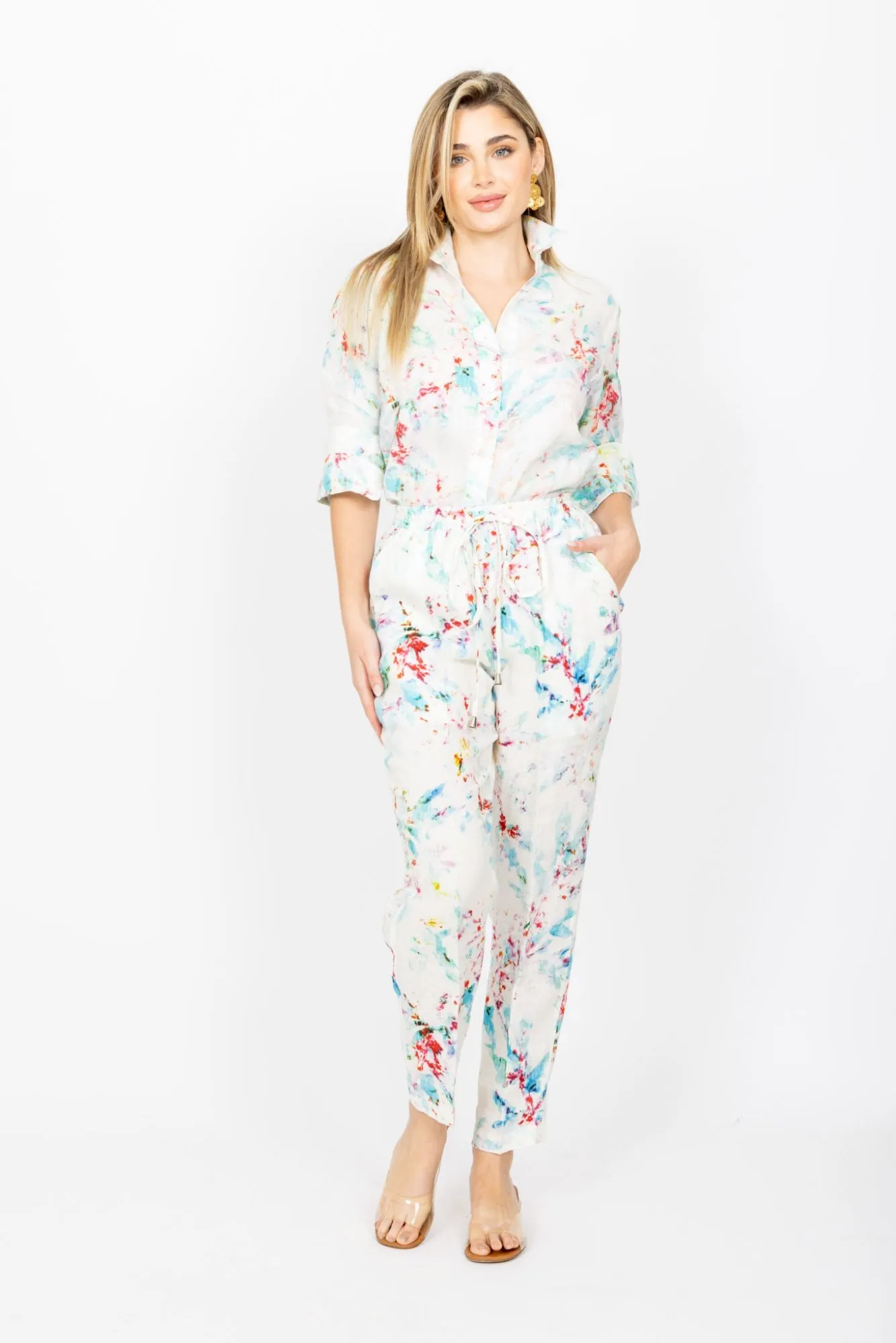 The Hampton Linen Pant - Modern Floral