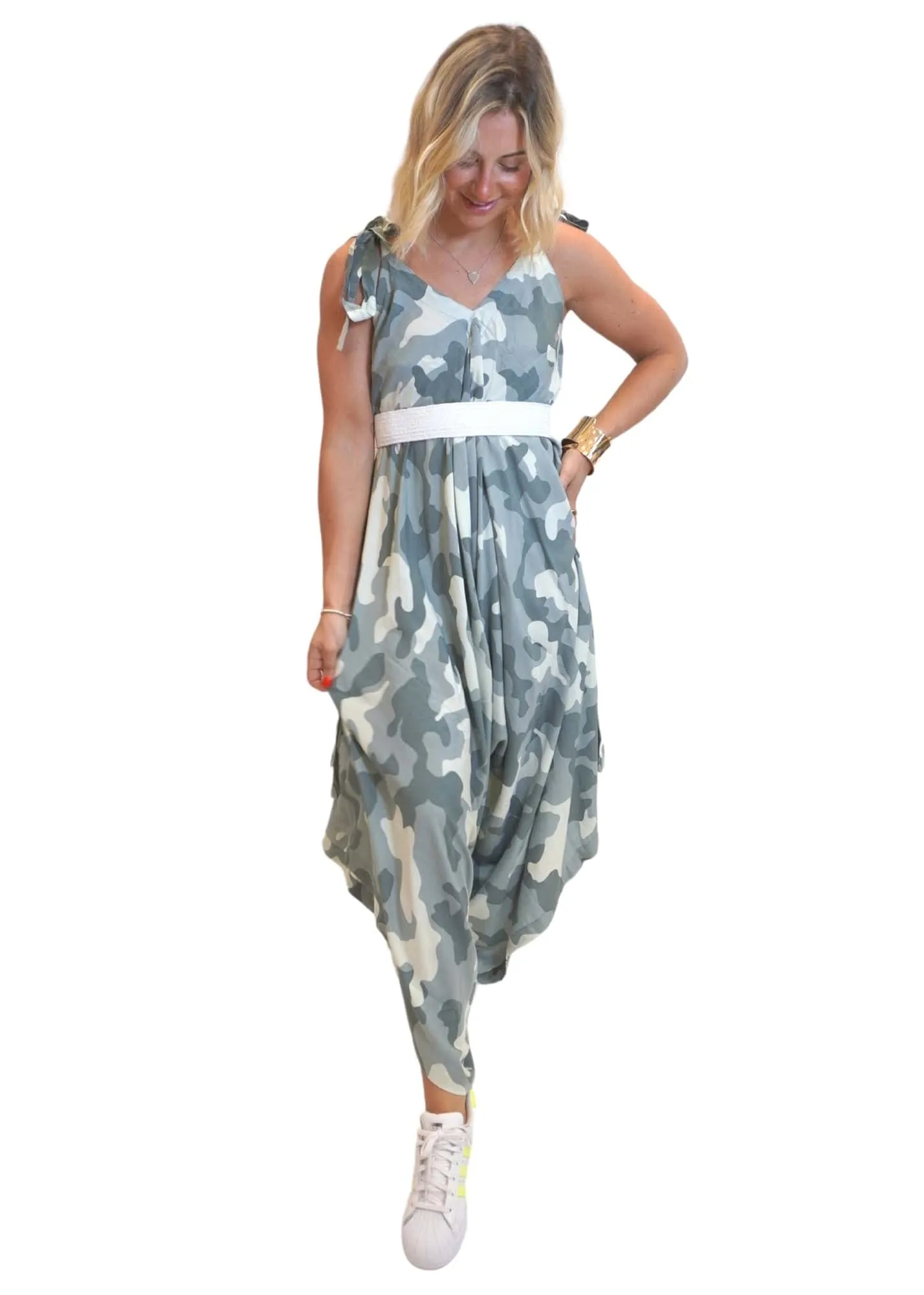 The Harem Jumpsuit - Classic Camo