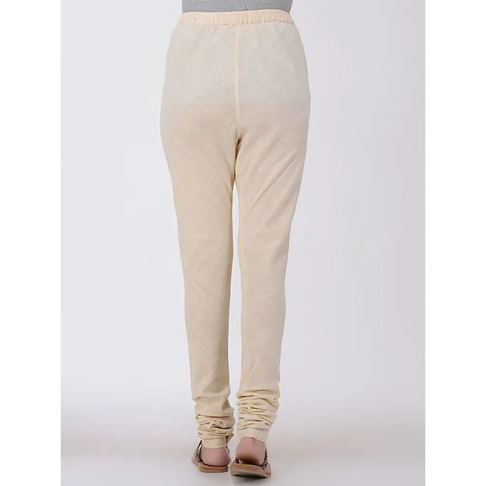 The Indian Ethnic Co. Ivory Elasticated Organic Kala Cotton Churidar