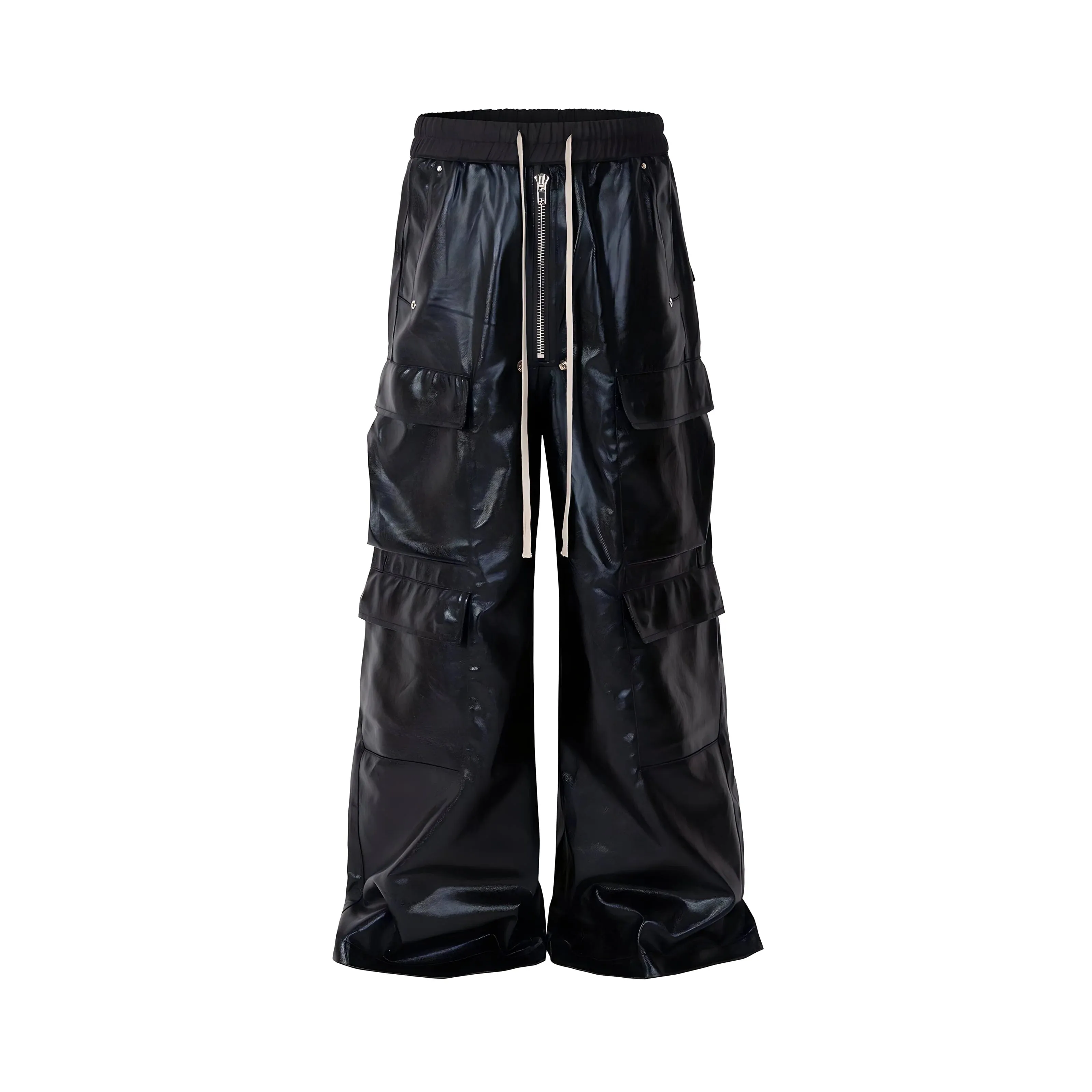 The Matteo Loose Fit Leather Cargo Pants